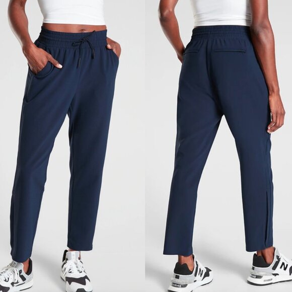 ATHLETA Metropolis Straight Leg Pants Navy/Black Casual Athleisure Quick Dry 6 - Picture 1 of 6